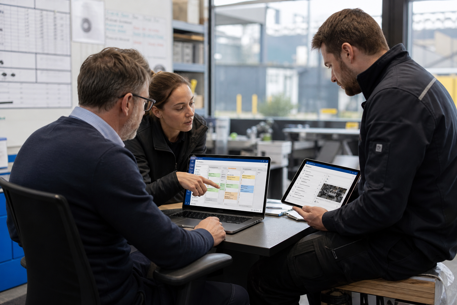 British Service Team Reviewing Digital Workflow