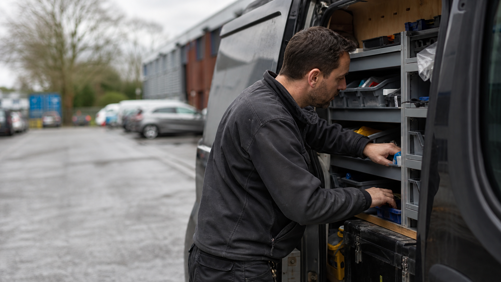Field Service Engineer Searching for Spare Parts