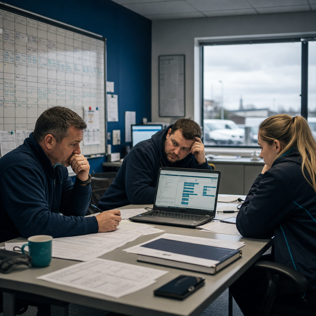 Service team preparing for a field service software rollout